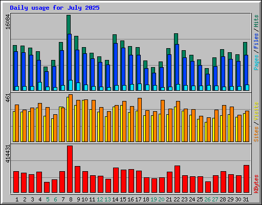 Daily usage for July 2025