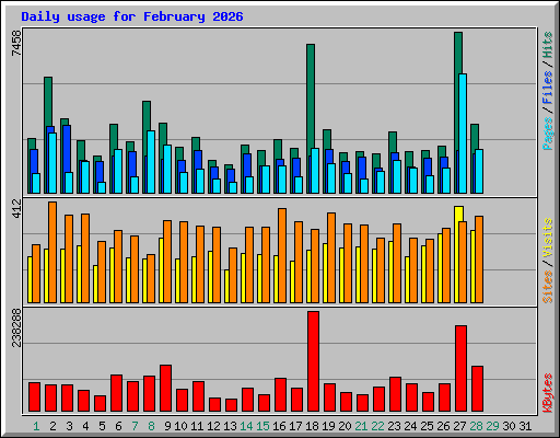 Daily usage for February 2026