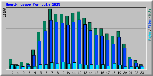 Hourly usage for July 2025